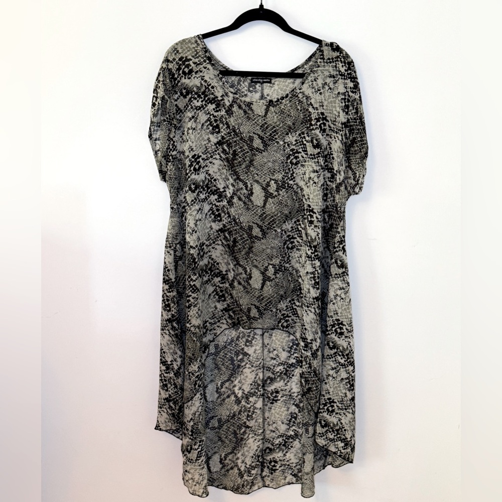 Green Snake Skin Sheer Tunic